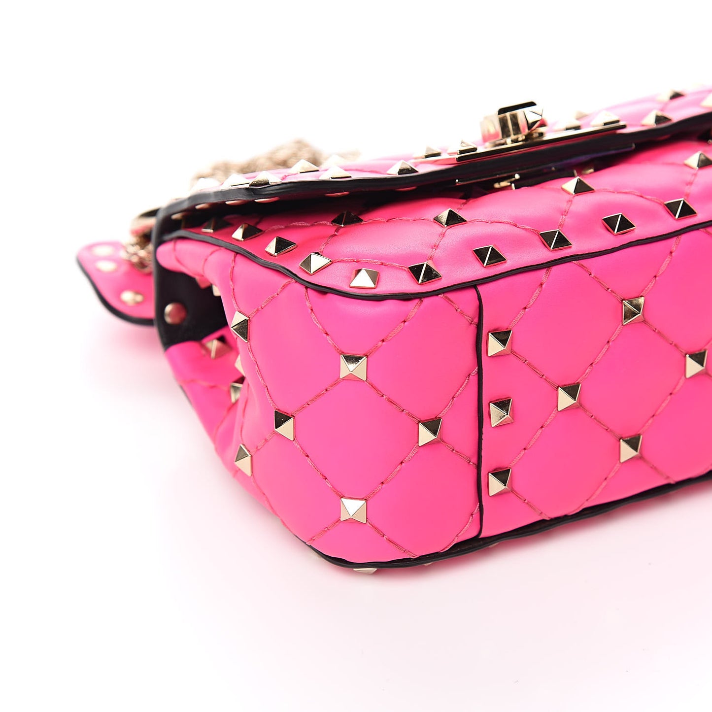 Calfskin Micro Rockstud Spike Shoulder Bag Azalea