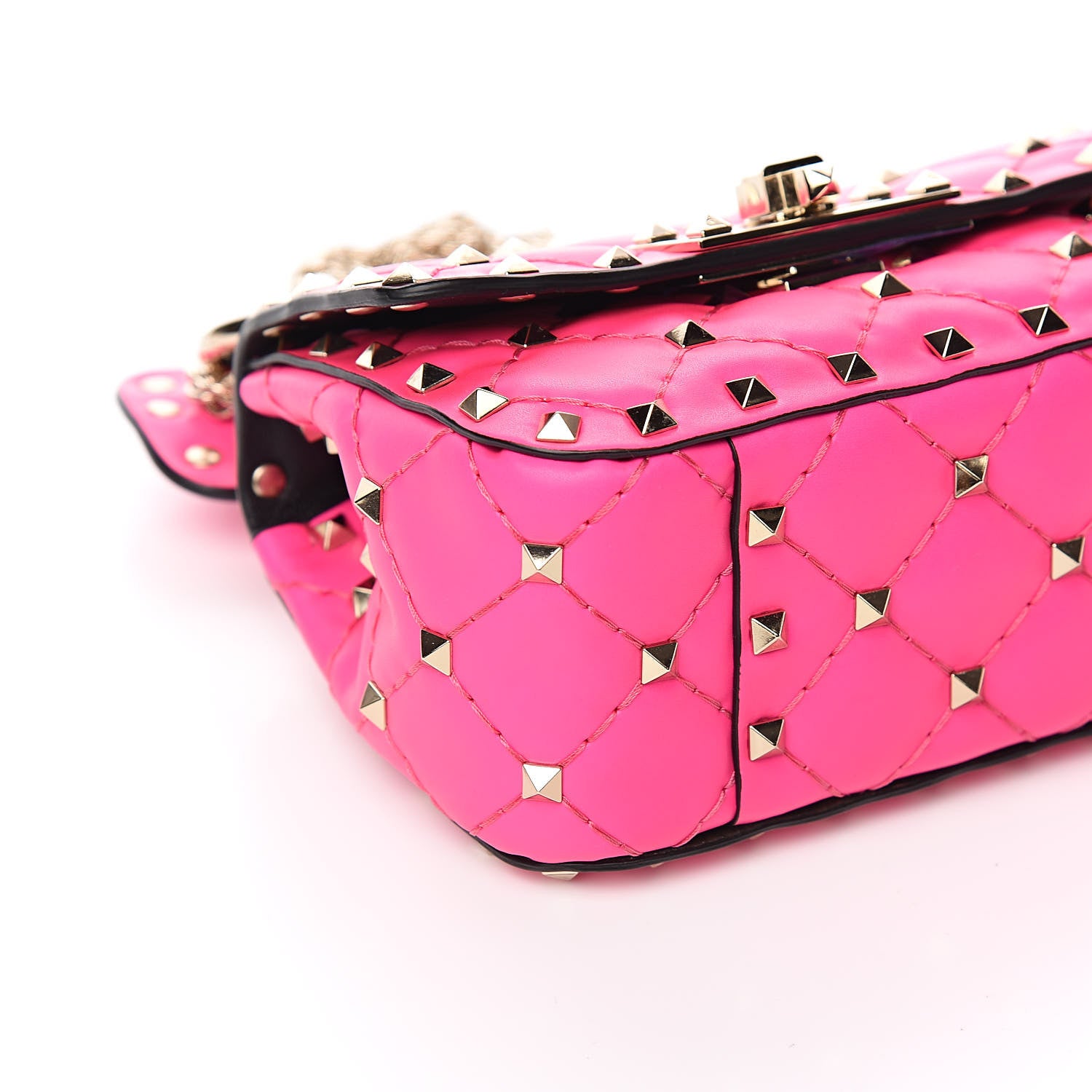 Valentino Garavani Calfskin Micro Rockstud Spike Shoulder Bag Azalea 9 of 11