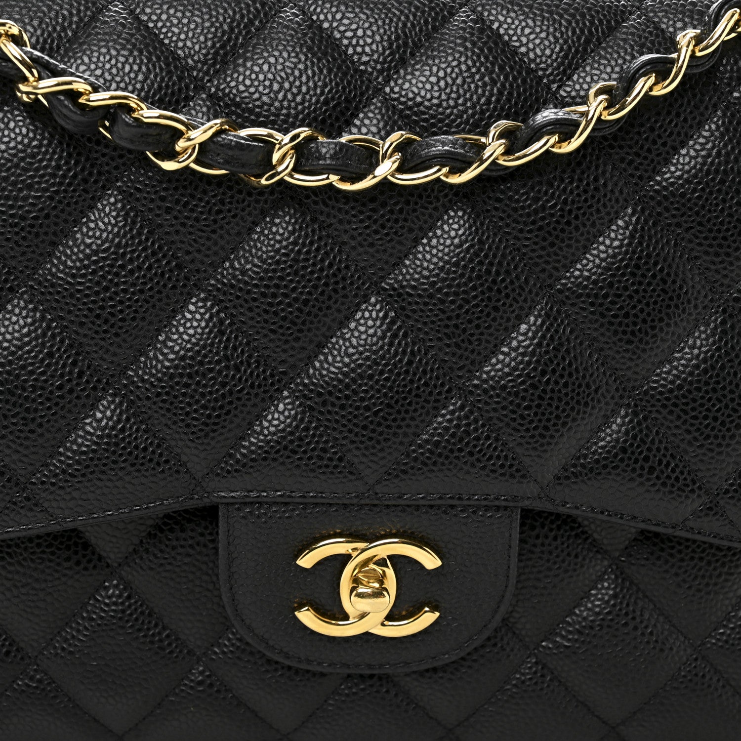 Chanel Caviar Quilted Jumbo Double Flap Black 8 of 10