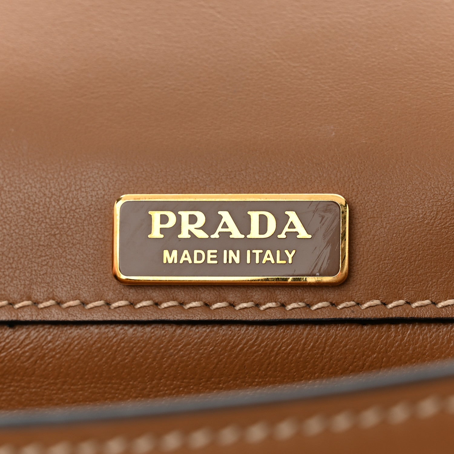 Prada City Calf Pionniere Saddle Bag Cannella White 6 of 11