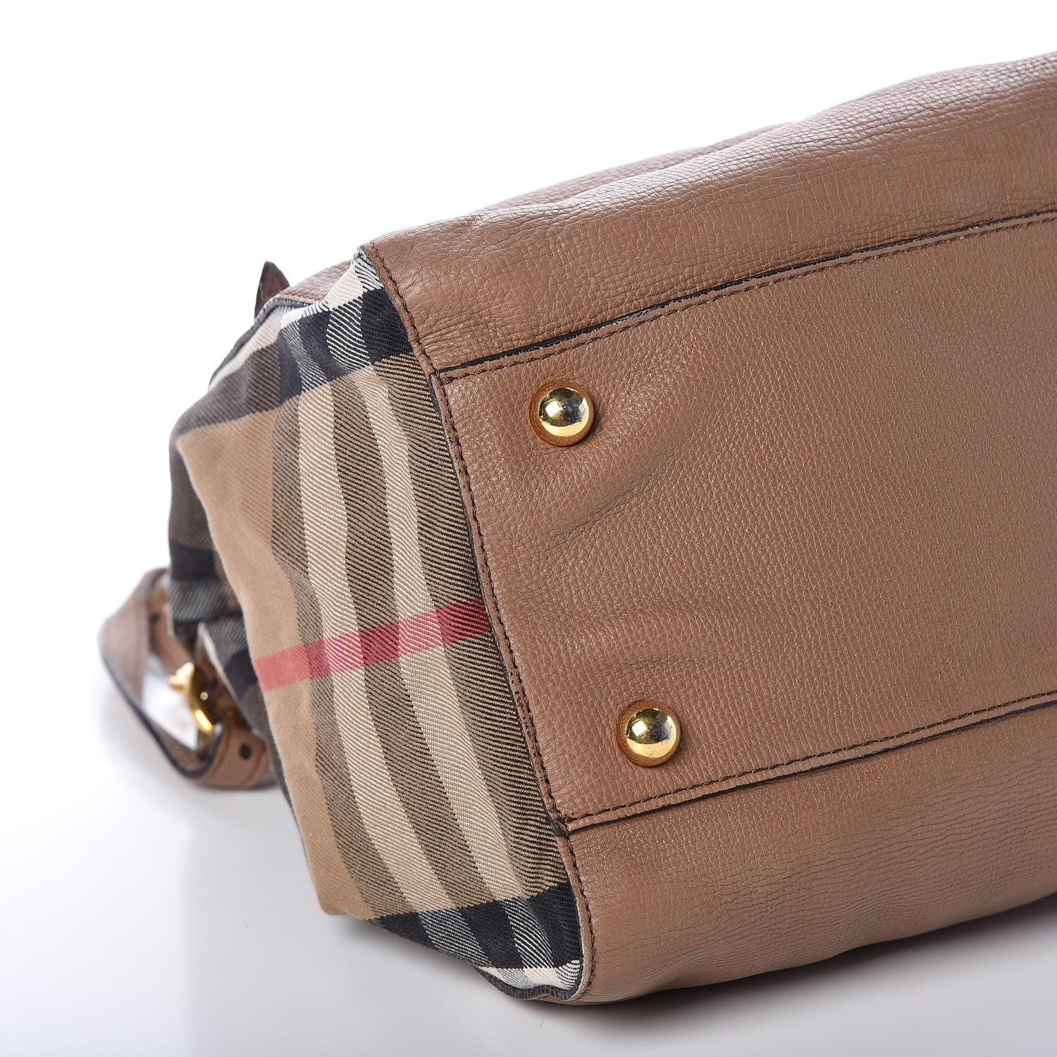 Burberry Grainy Calfskin House Check Small Canterbury Tote Tan 5 of 15
