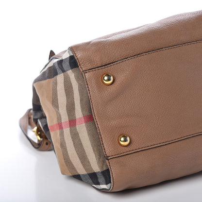 Burberry Grainy Calfskin House Check Small Canterbury Tote Tan 5 of 15