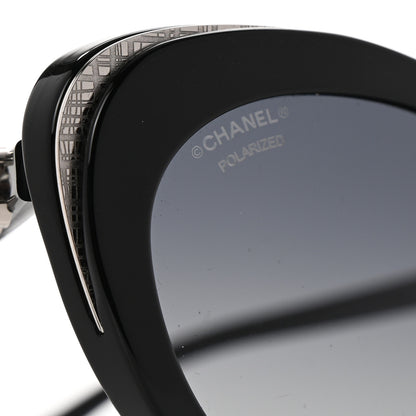 Chanel Acetate Polarized Cat Eye CC Sunglasses 5432 Black 7 of 8