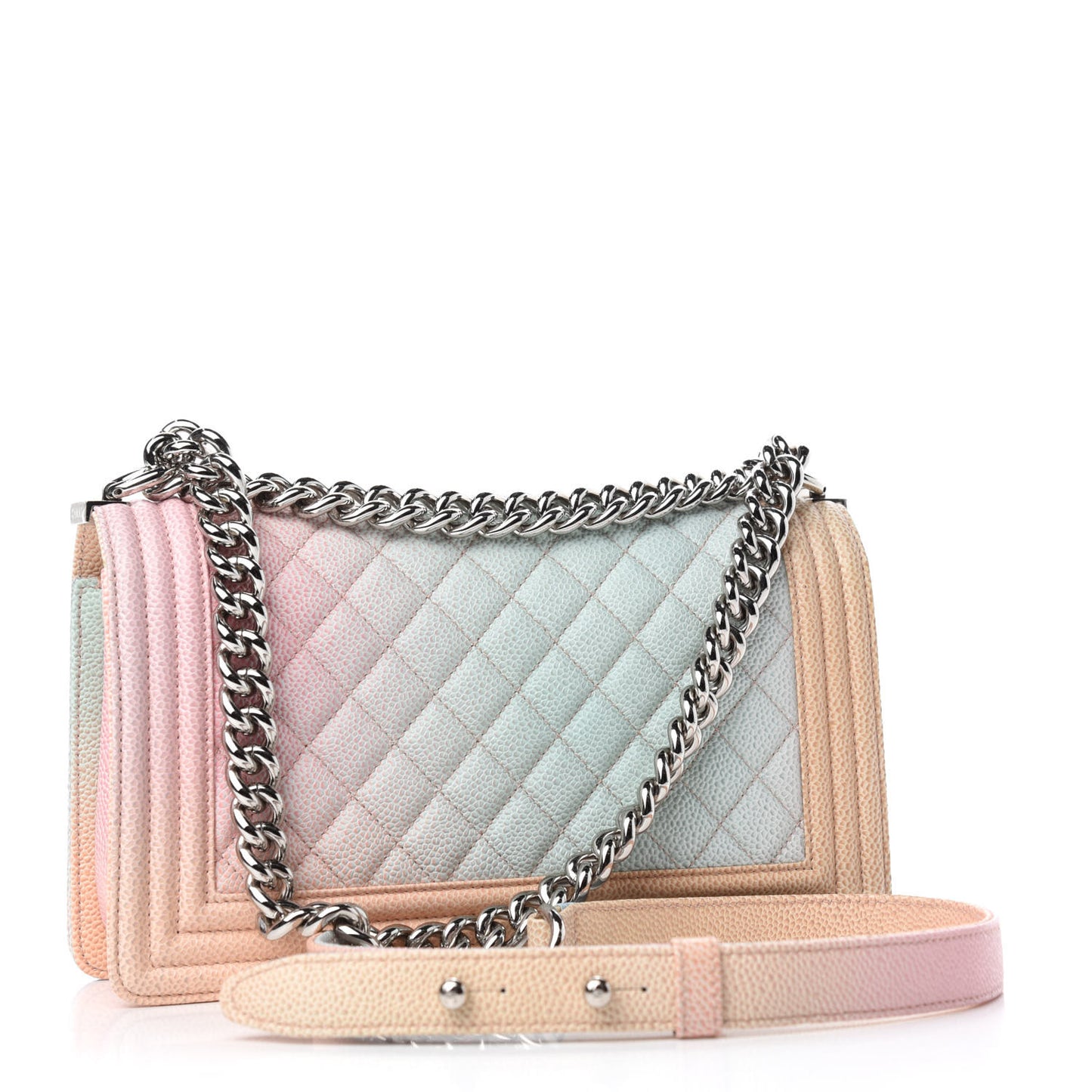 Caviar Quilted Medium Rainbow Boy Flap Multicolor