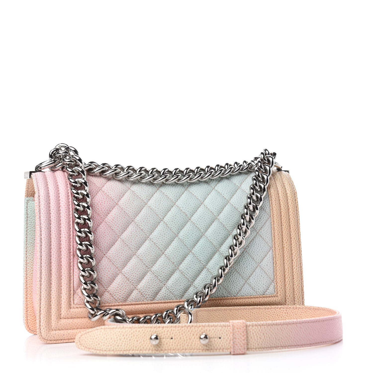Chanel Caviar Quilted Medium Rainbow Boy Flap Multicolor 3 of 11