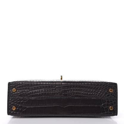 Hermes Matte Alligator Mini Kelly Sellier 20 Black 6 of 39