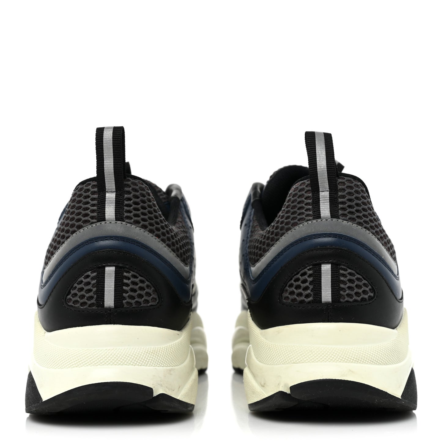 Technical Mesh Calfskin Mens B22 Sneakers 44 Blue Black
