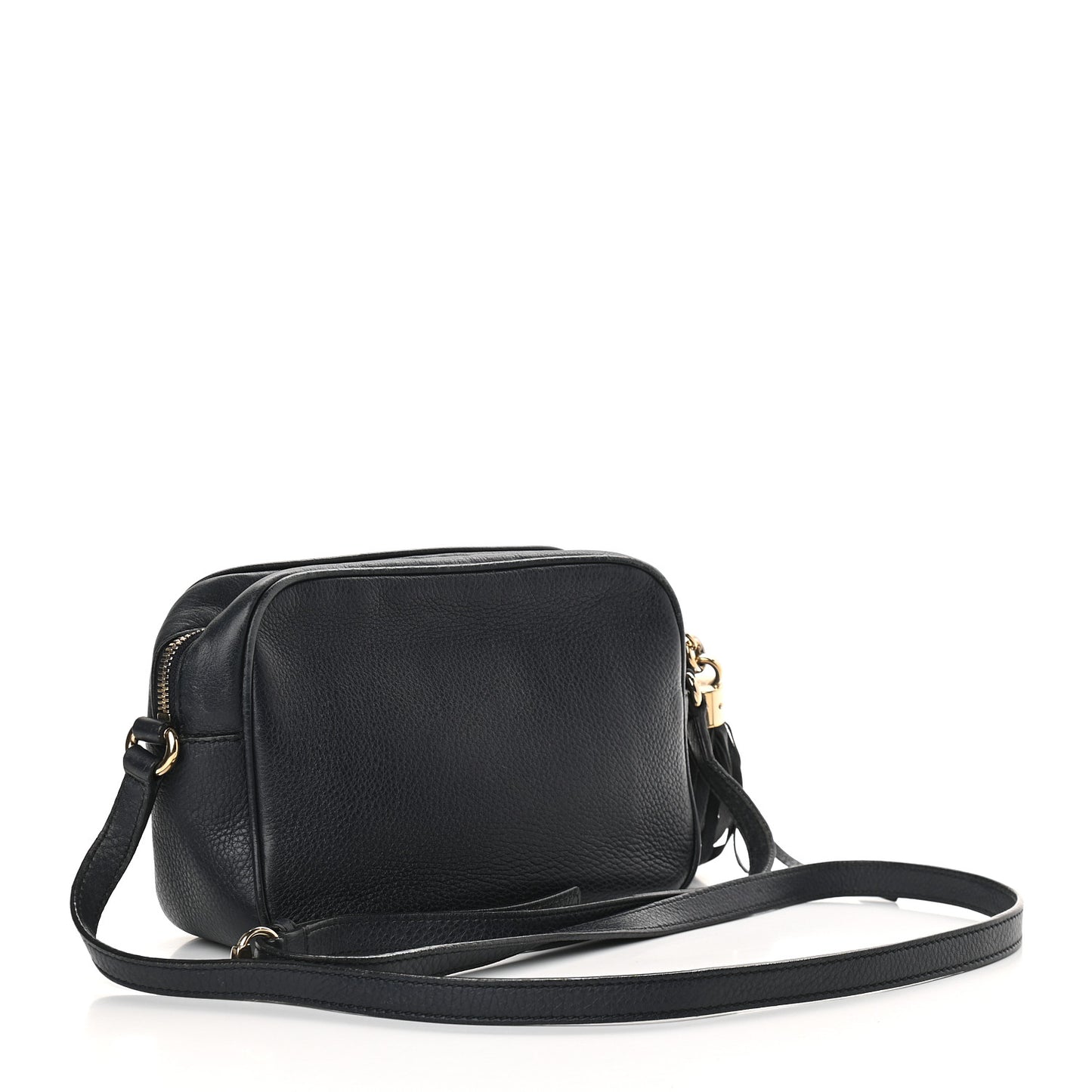 Pebbled Calfskin Small Soho Disco Bag Black