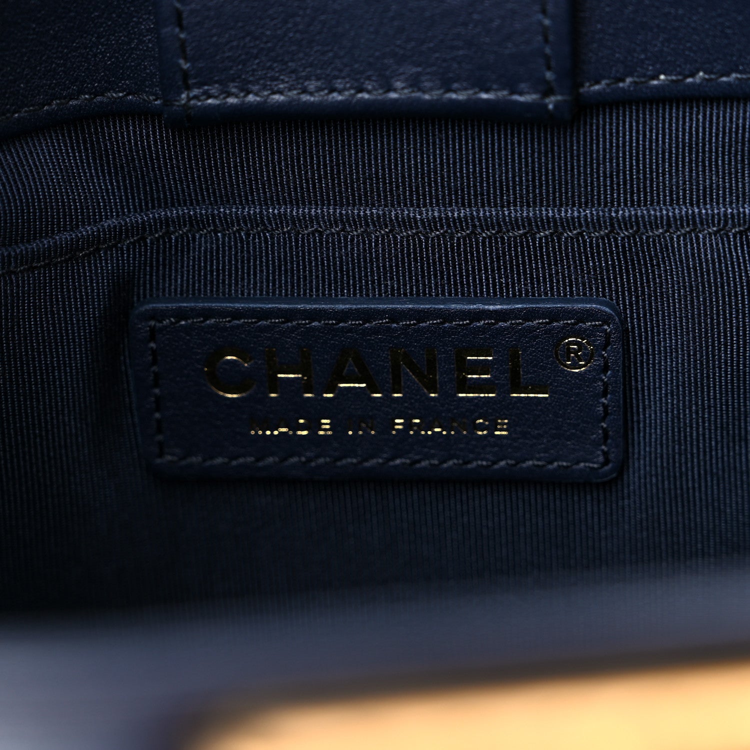 Chanel Calfskin Quilted Boy Bucket Bag Navy Blue 6 of 10