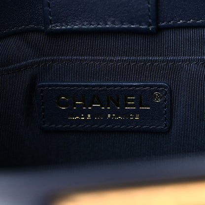 Chanel Calfskin Quilted Boy Bucket Bag Navy Blue 6 of 10