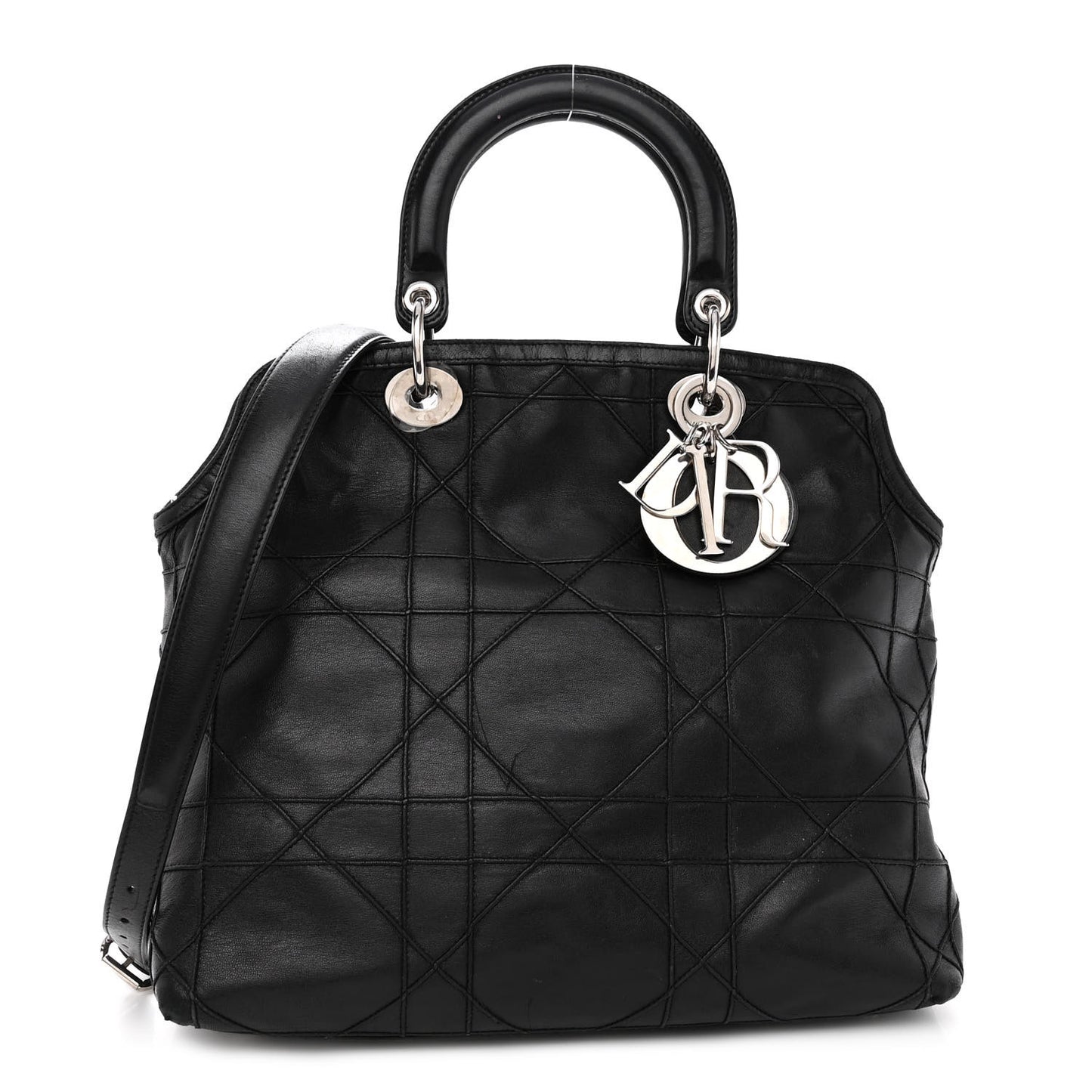Lambskin Cannage Medium Granville Tote Black