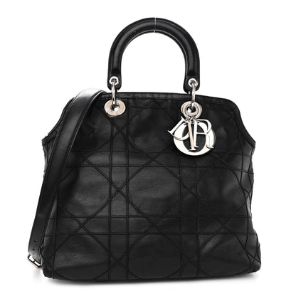 Christian Dior Lambskin Cannage Medium Granville Tote Black 1 of 11