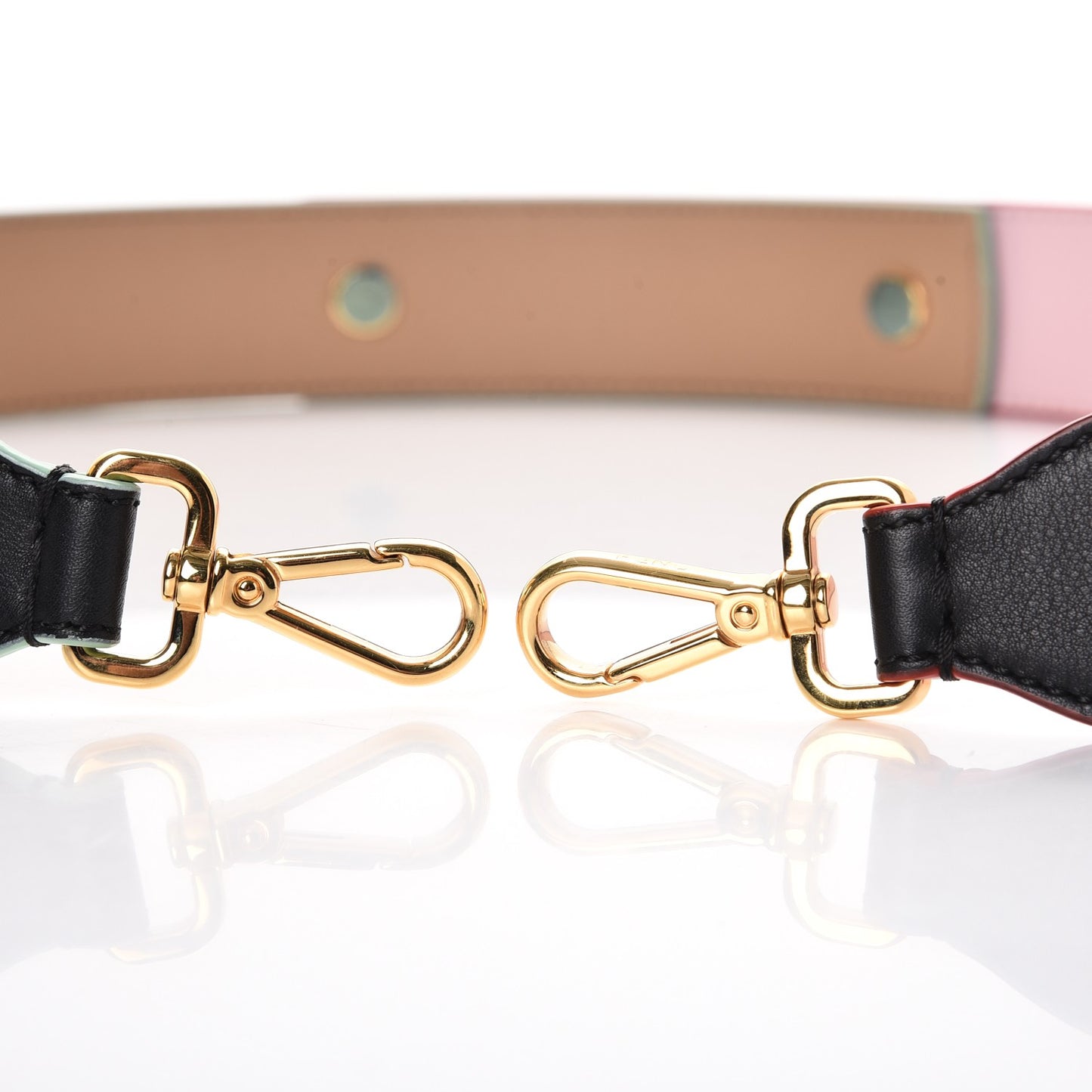 Vitello Dolce Tri-Color Buttoned Strap You Black Peonia Cuoio