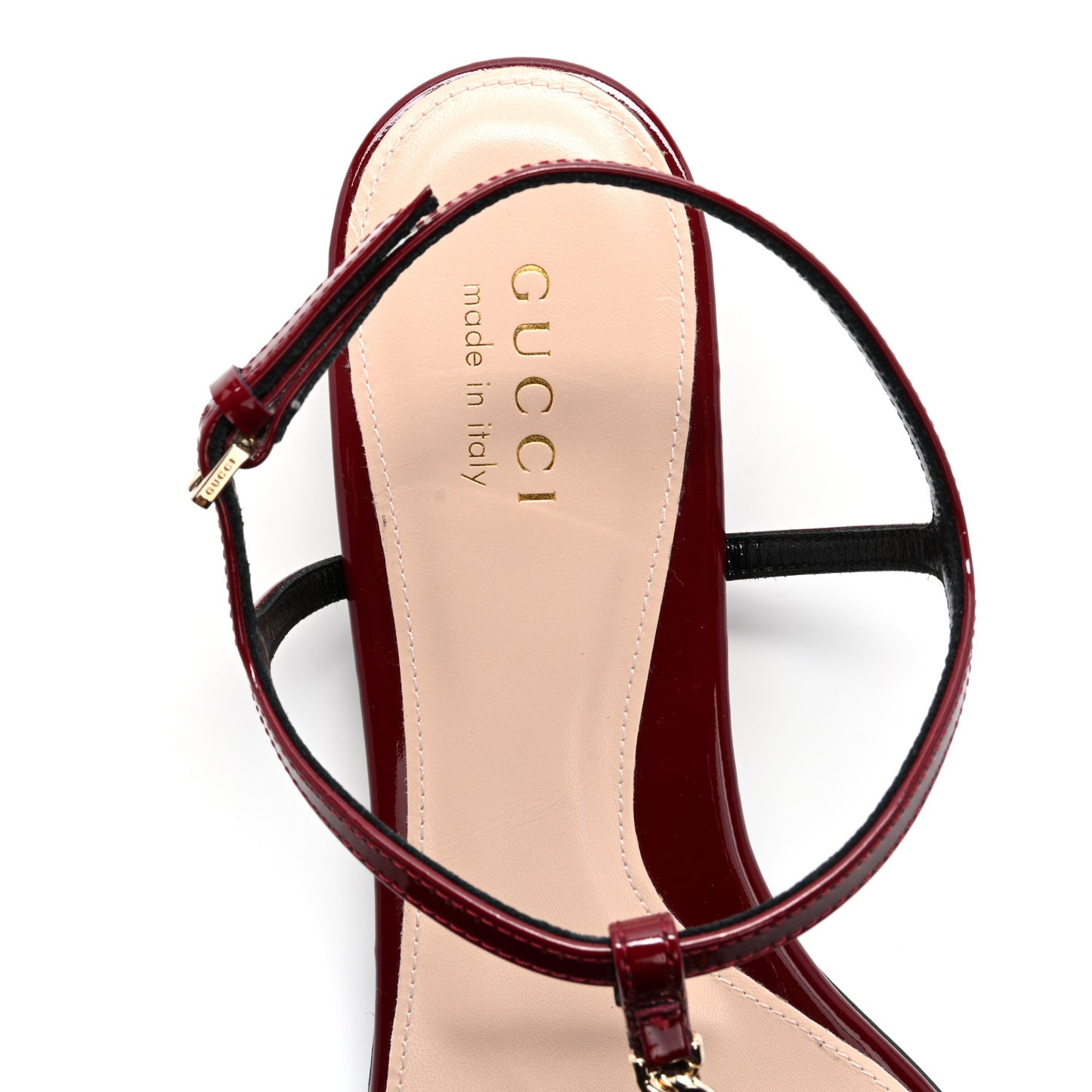 Vernice Crystal Signoria Thong Sandals 39 Rosso Ancora