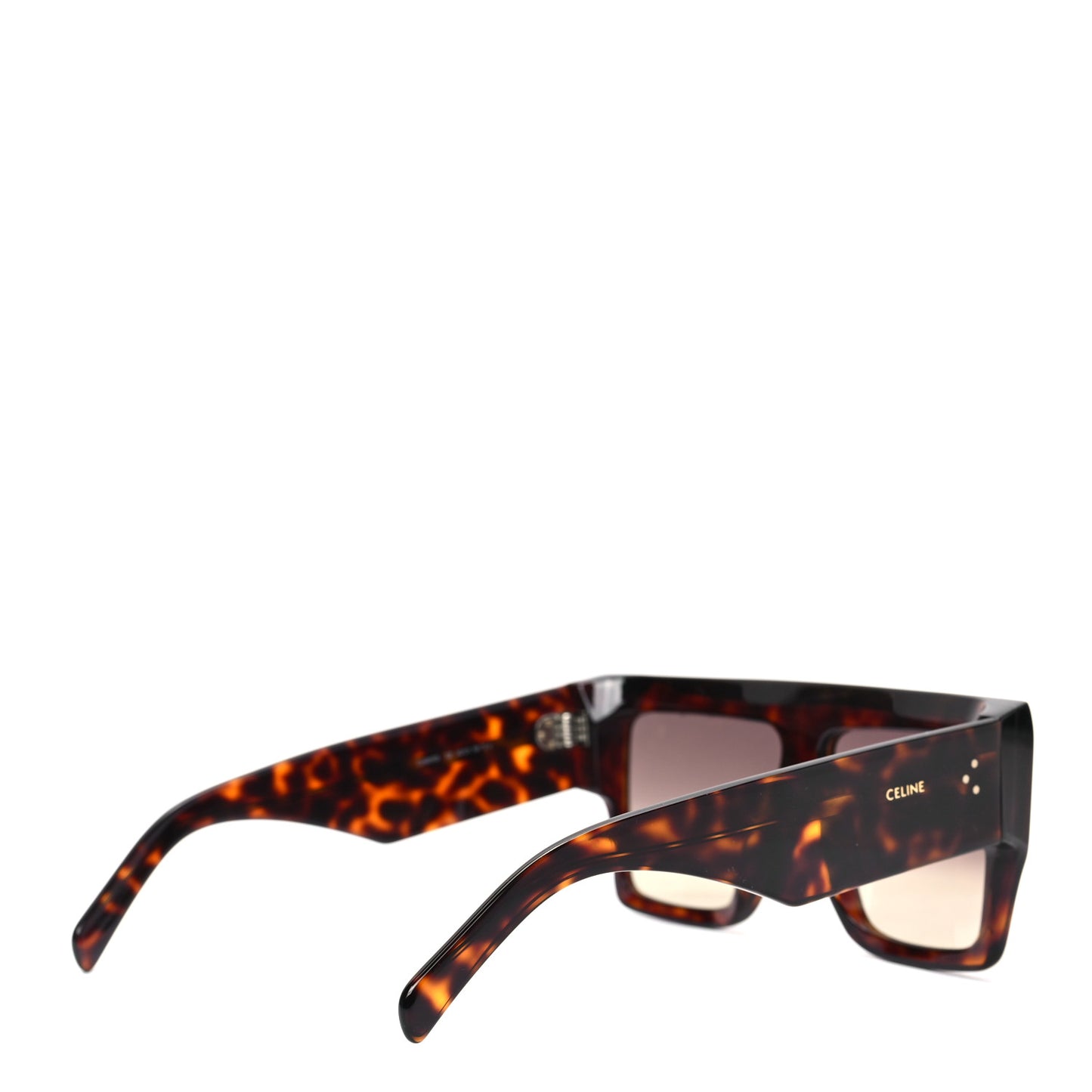 Acetate Flat Top Rectangular Sunglasses CL400921 Dark Havana