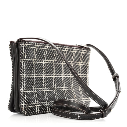 Celine Lambskin Small Trio Crossbody Bag White Brown 3 of 13