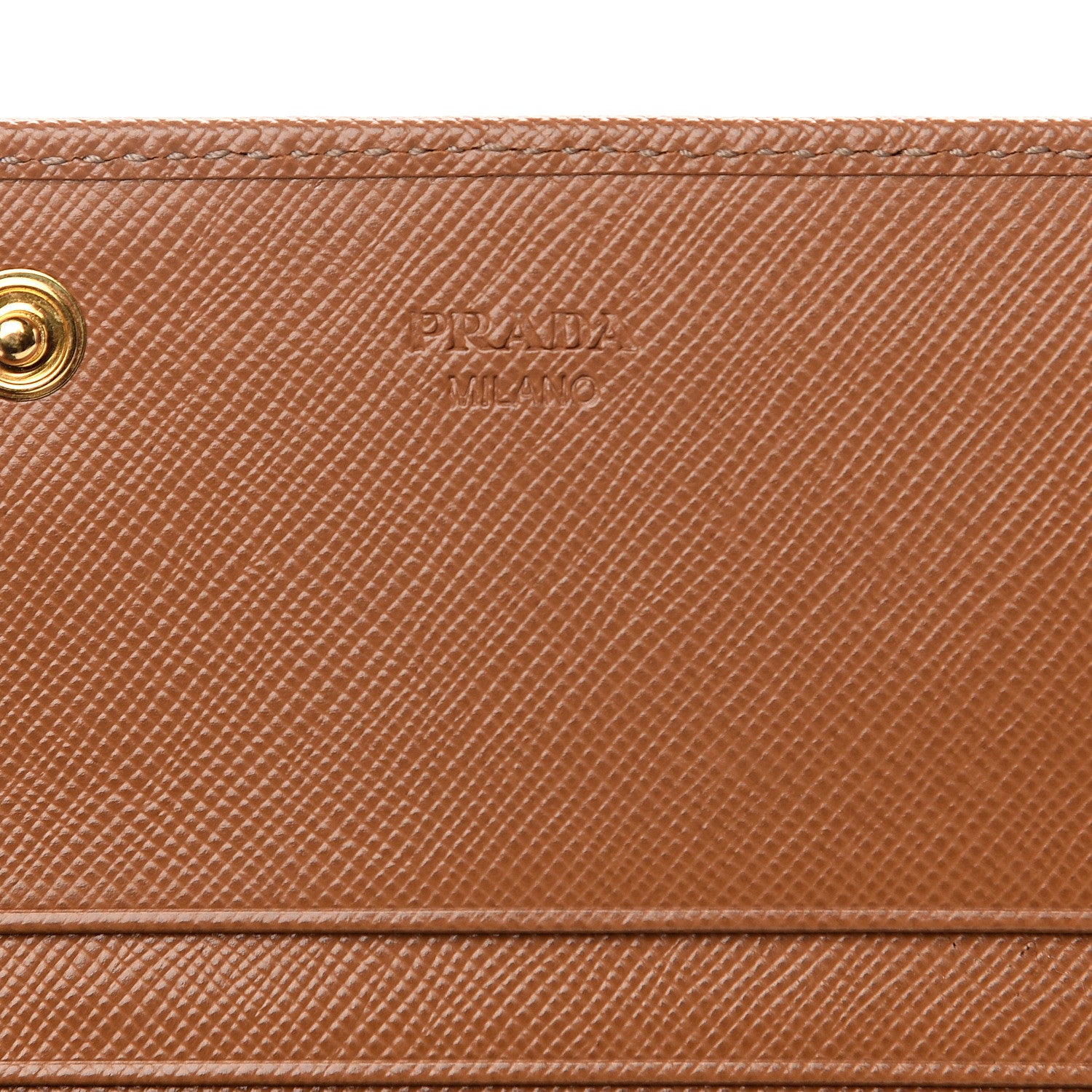 Prada Saffiano Continental Flap Wallet Caramel 5 of 6