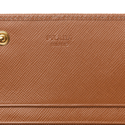 Prada Saffiano Continental Flap Wallet Caramel 5 of 6