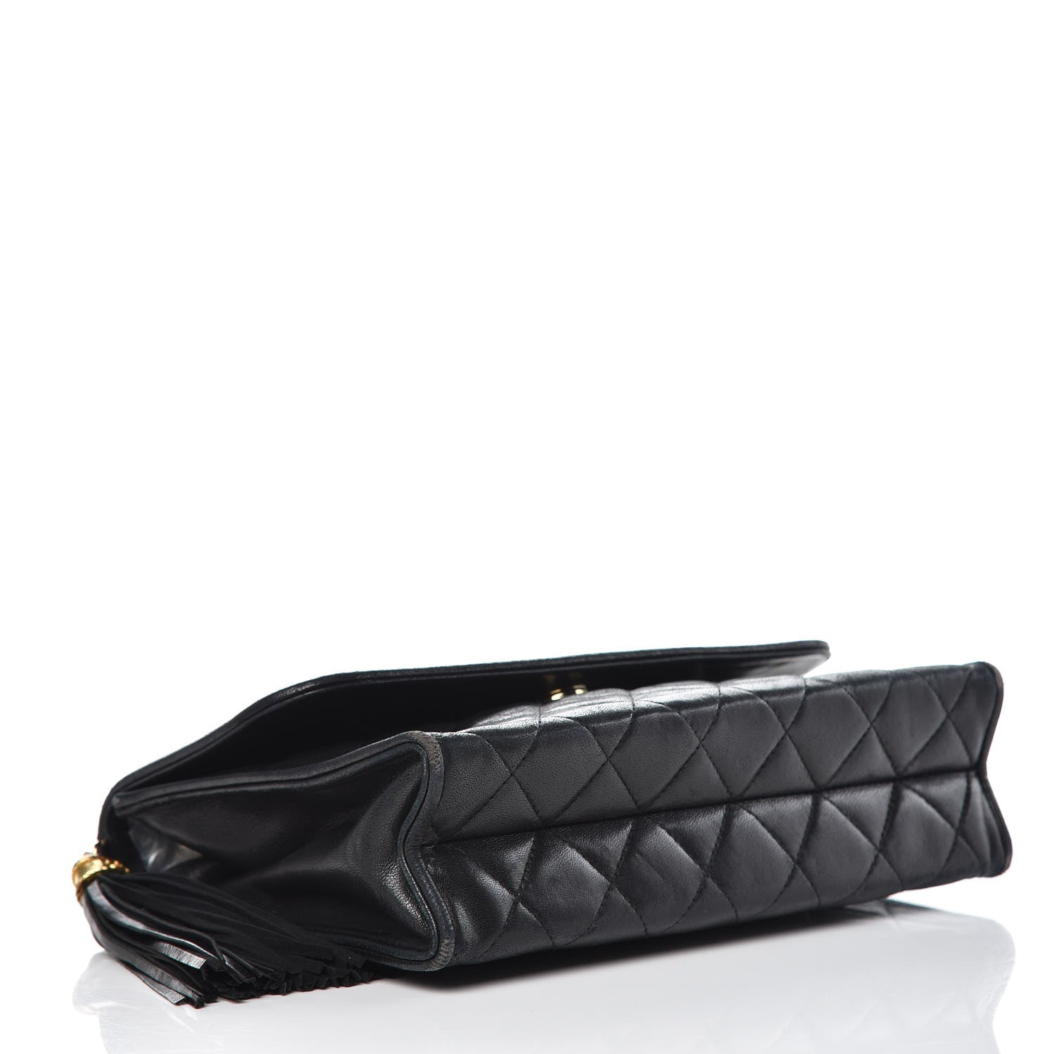 Chanel Lambskin Quilted Tassel Shoulder Flap Bag Black 4 of 15