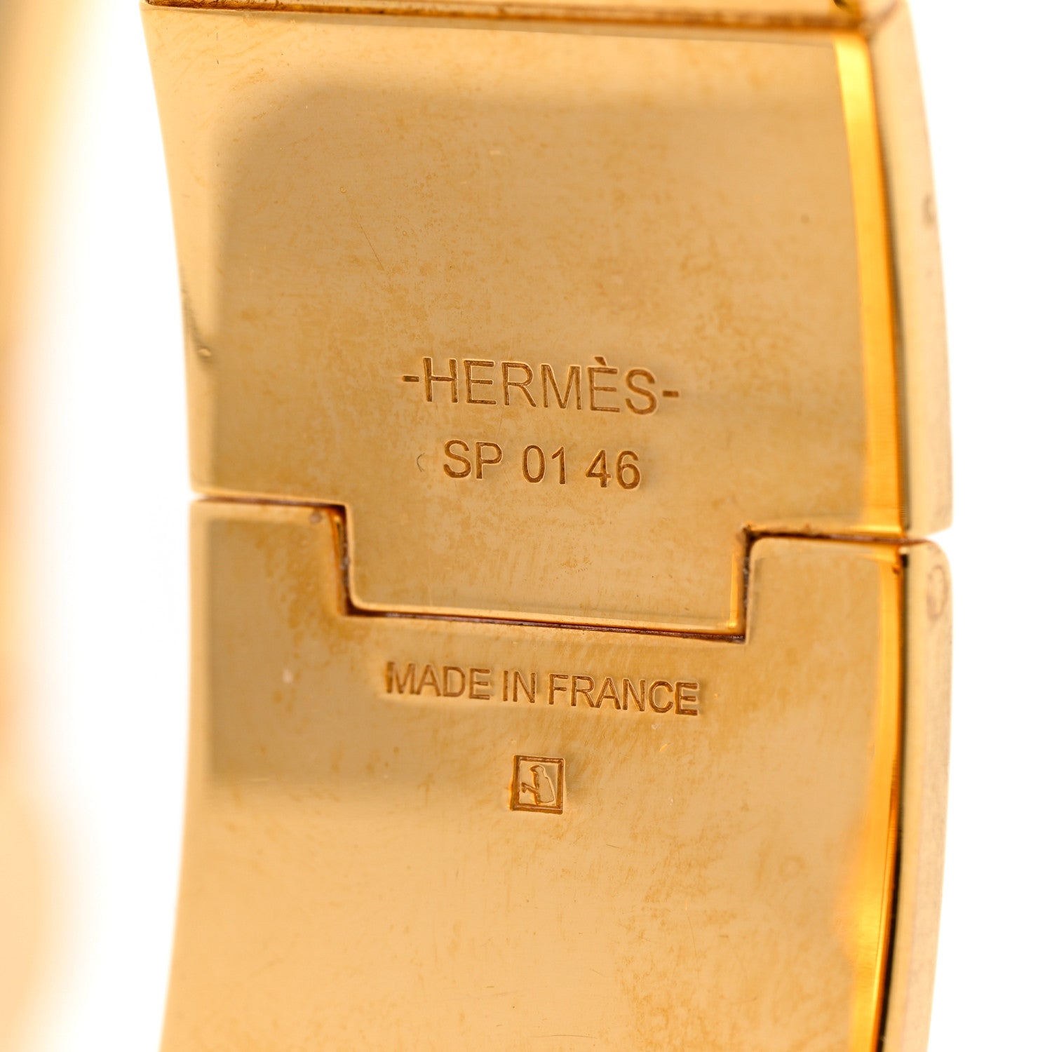Hermes Enamel Charniere Uni Wide Hinged Bracelet L Sauge 3 of 4