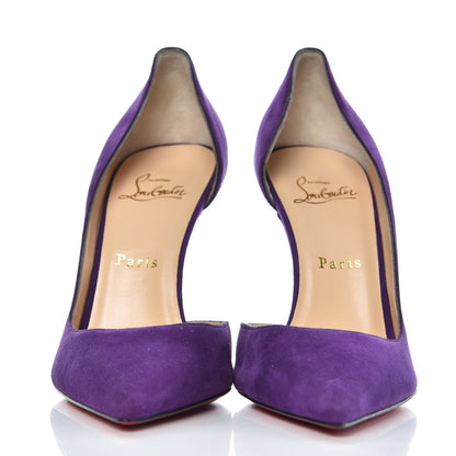 Christian Louboutin Veau Velour Iriza 100 Pumps 39.5 Violet 2 of 9