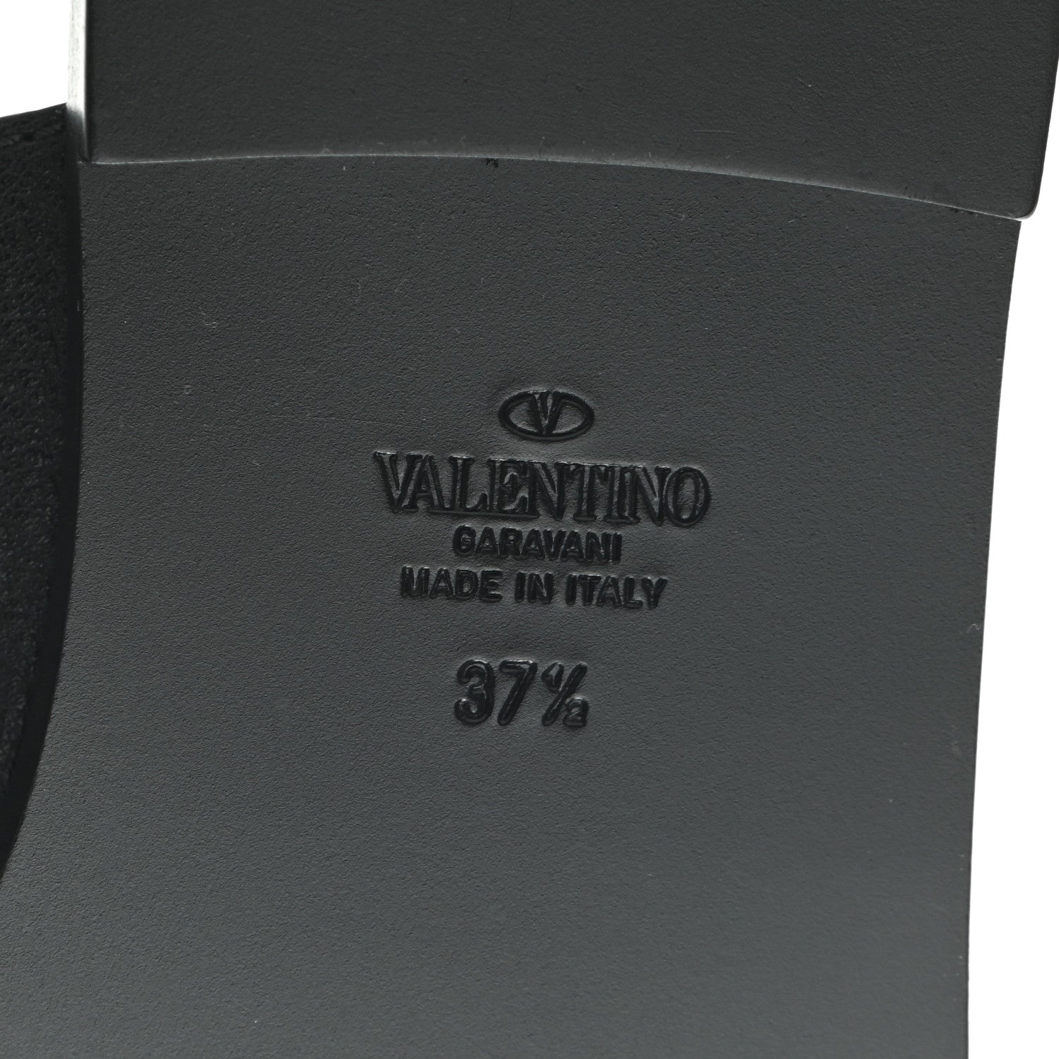 Valentino Garavani Grainy Cowhide Vlogo Slingback Flat Thong Sandals 37.5 Black 6 of 7