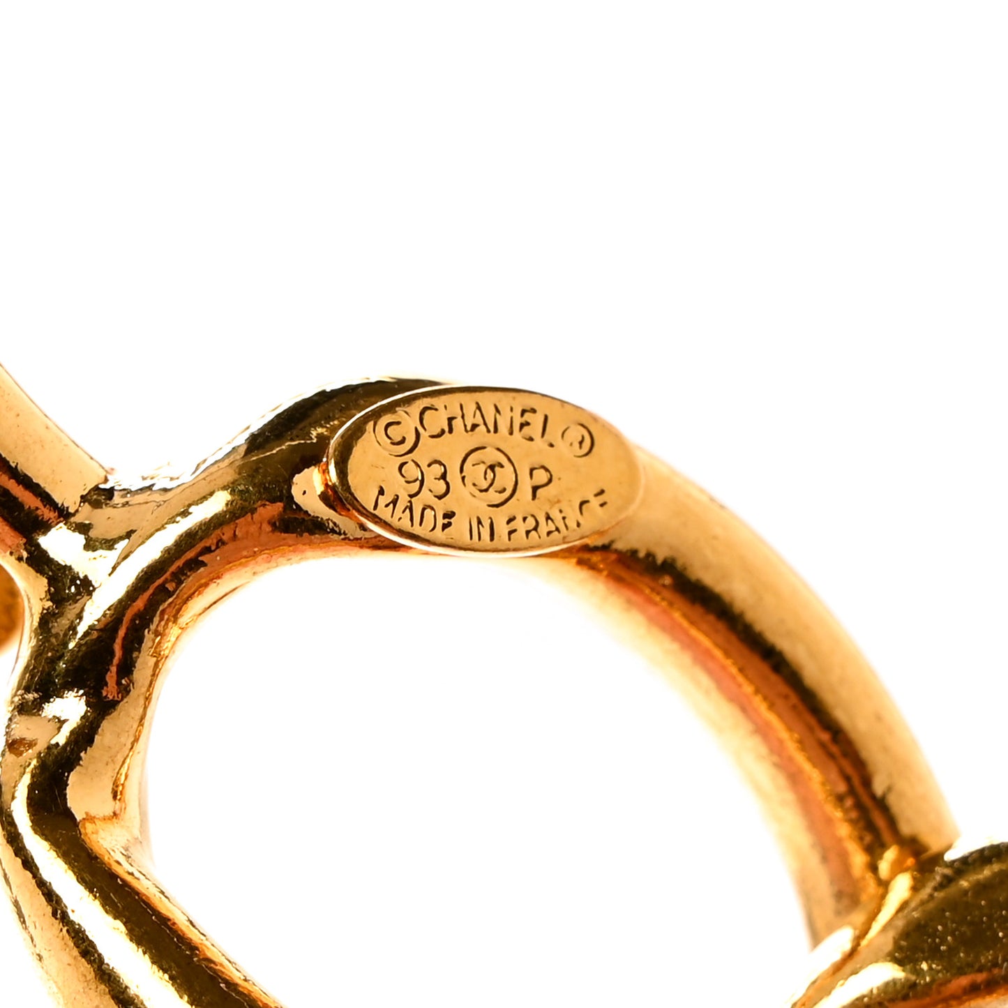 Metal Chain CC Medallion Belt Gold