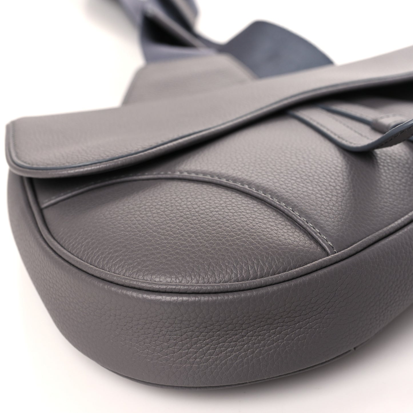 Calfskin Mens Saddle Bag Grey