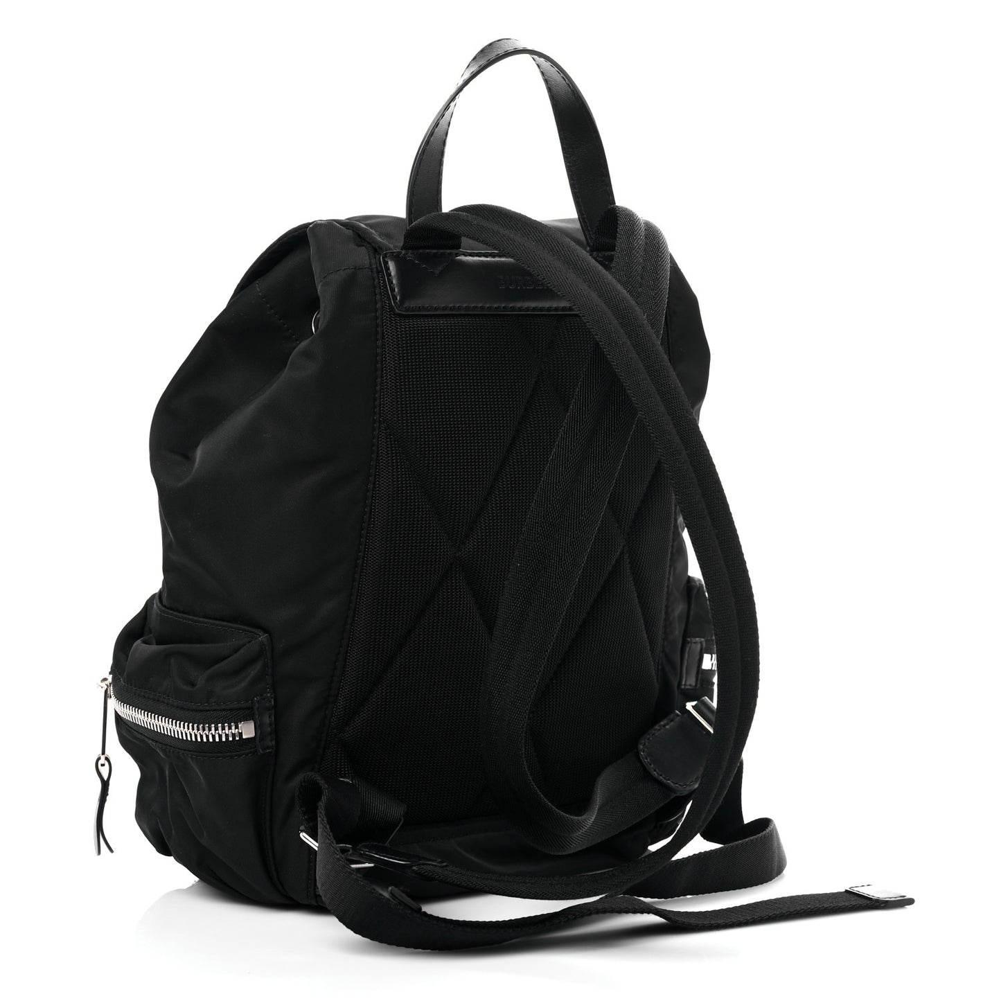 Nylon Logo Print Medium Rucksack Backpack Black