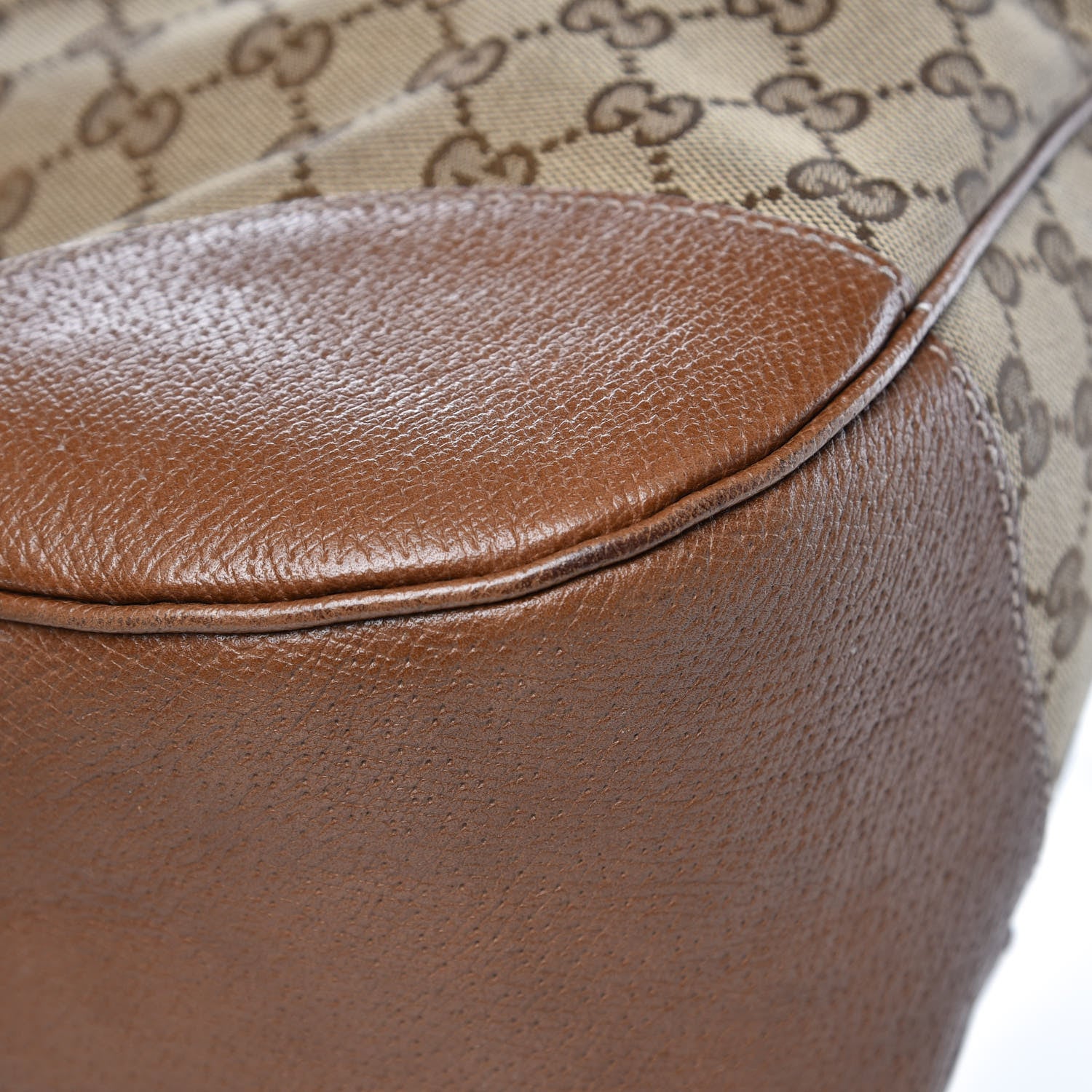 Gucci Monogram Textured Calfskin Large Bree Hobo Beige Ebony Nocciola 14 of 18