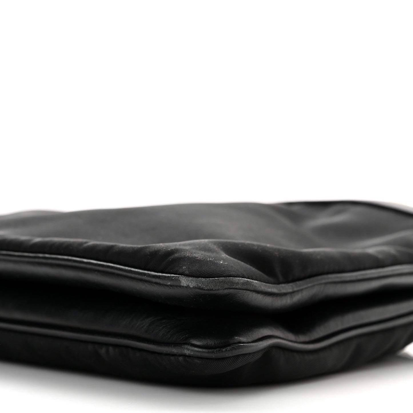 Tessuto Nylon Soft Calf Double Zip Crossbody Bag Black