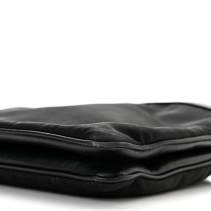 Prada Tessuto Nylon Soft Calf Double Zip Crossbody Bag Black 10 of 11
