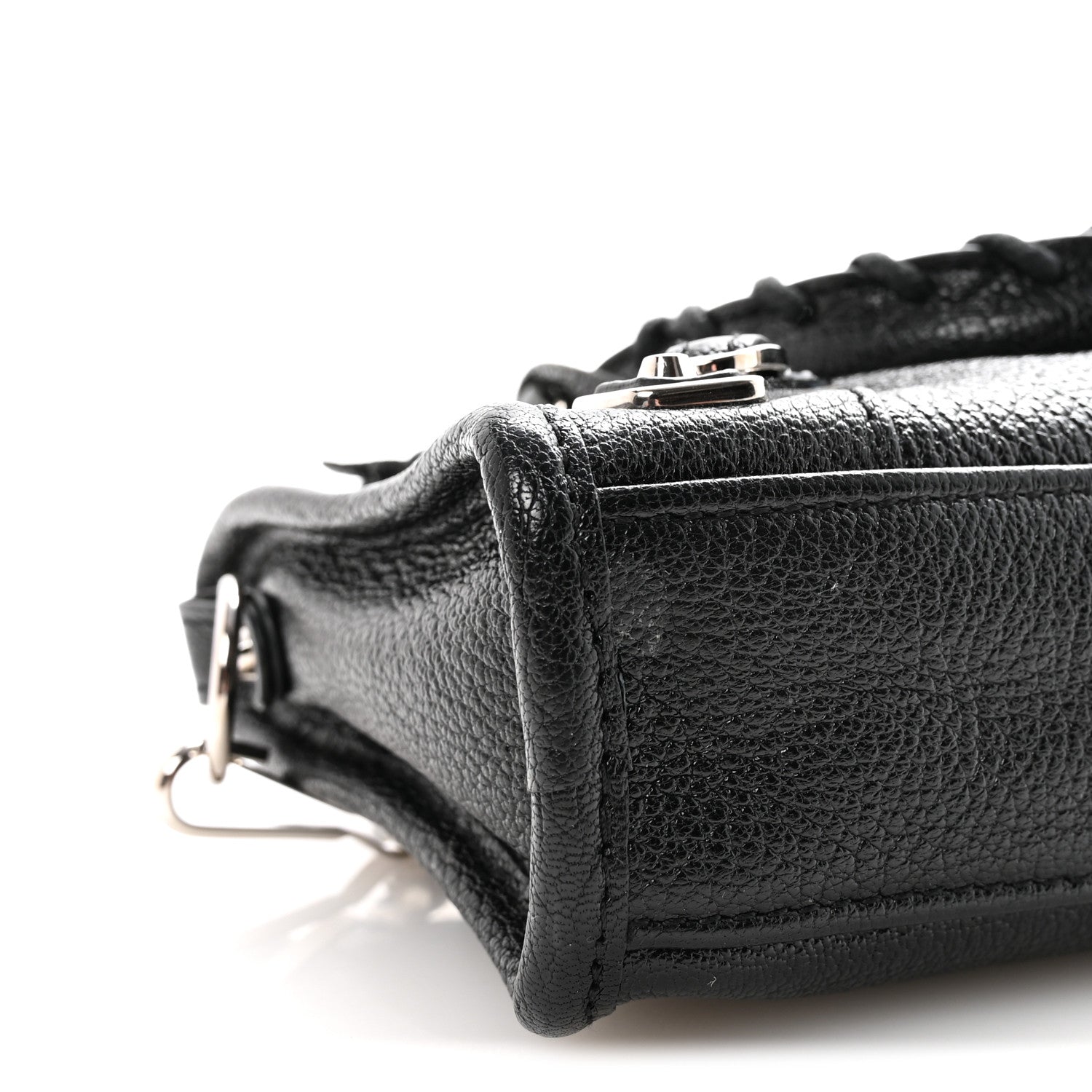Balenciaga Chevre Silver Metallic Edge Hardware Nano City Black 9 of 10