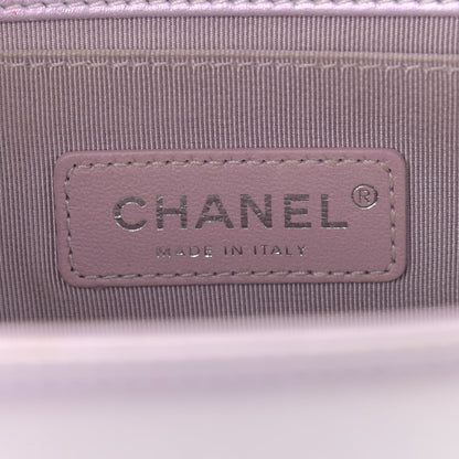 Chanel Metallic Lambskin Chevron Quilted Medium Boy Flap Purple 6 of 21