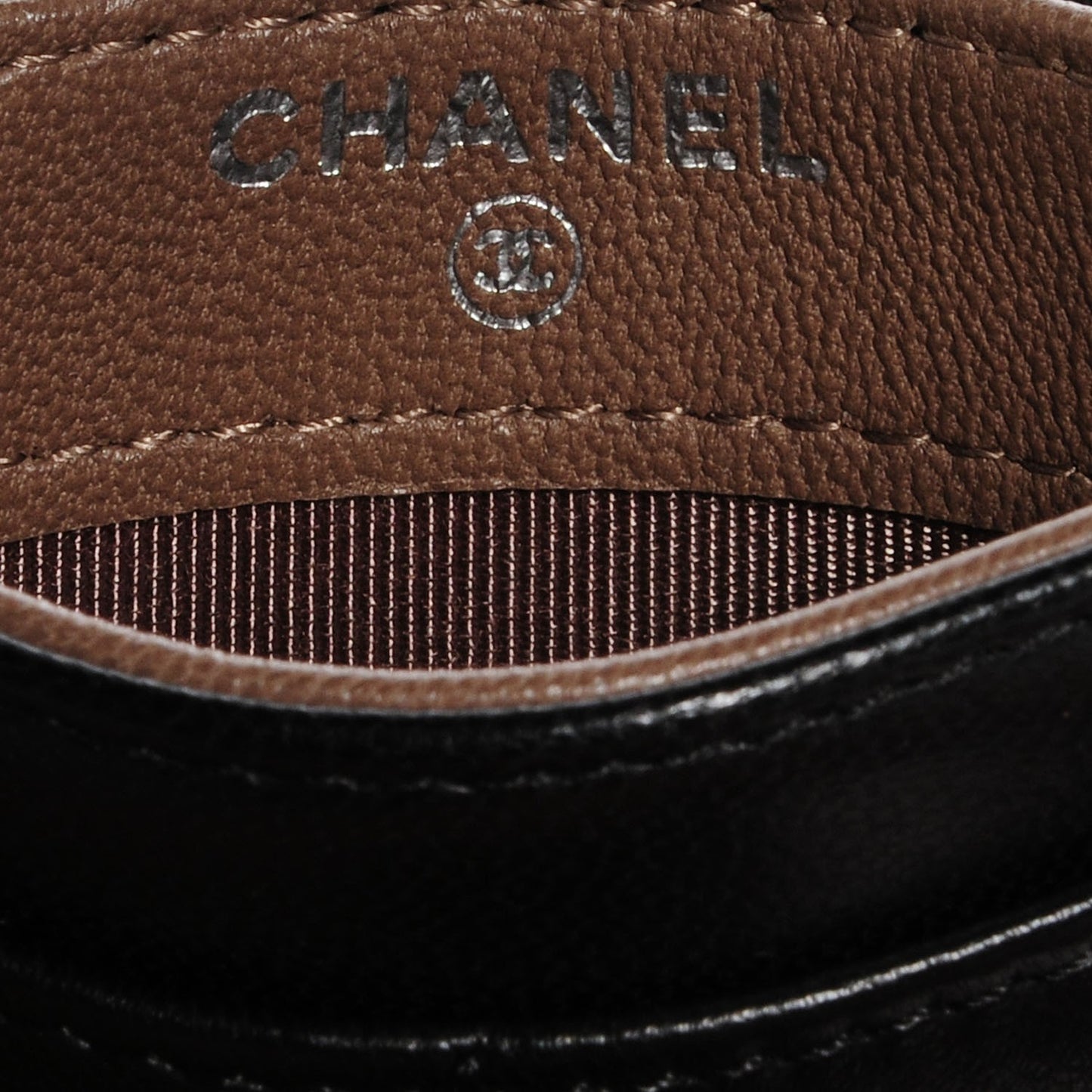 Lambskin Quilted Card Holder Black