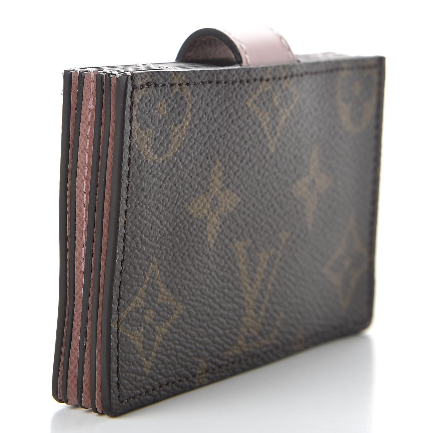 Monogram Gusset Card Holder Rose Ballerine