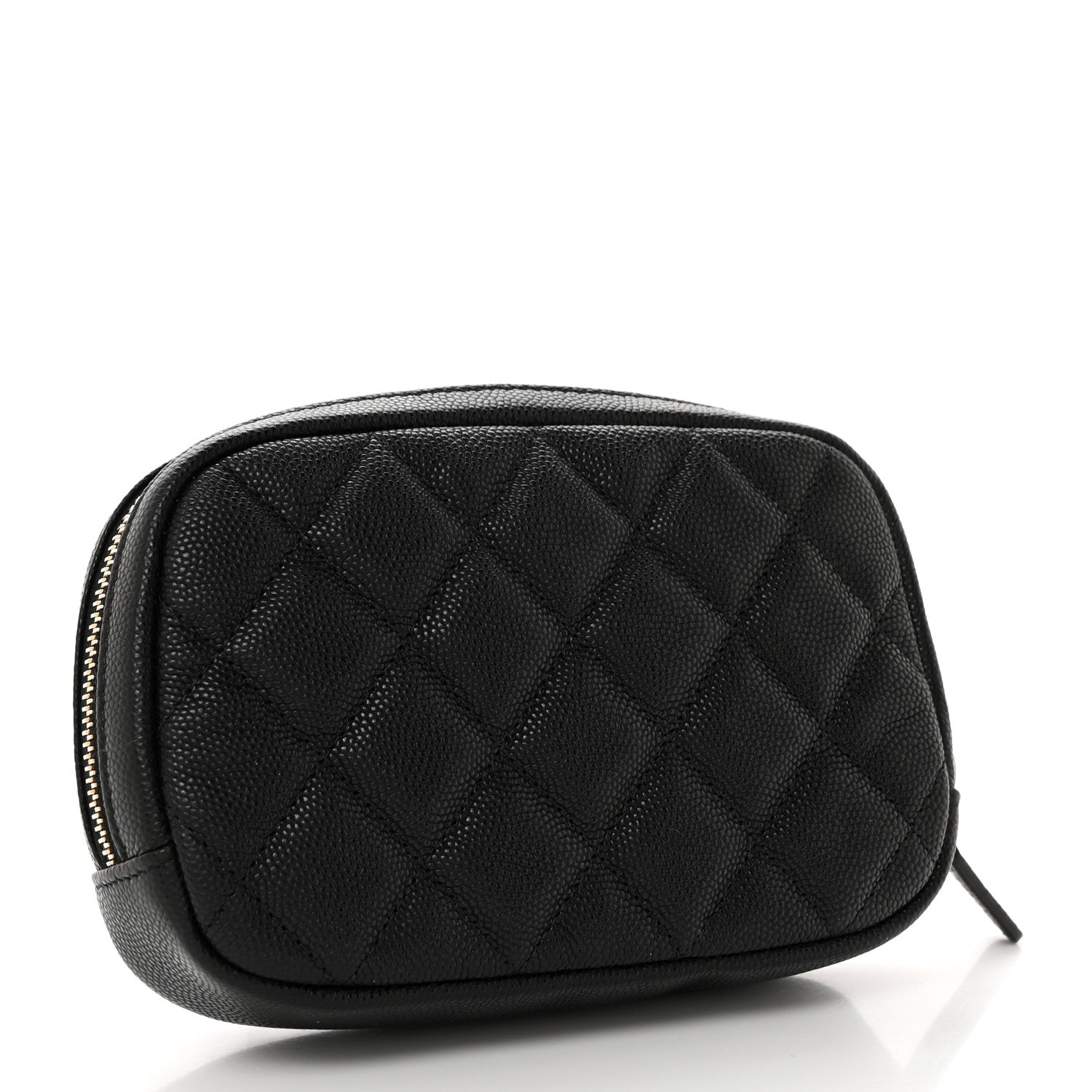 Chanel Caviar Quilted Small Curvy Pouch Cosmetic Case Black 3 of 8