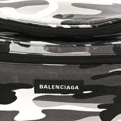 Balenciaga Distressed Nylon Canvas Camo Logo Explorer Beltpack Black White Gray 8 of 11