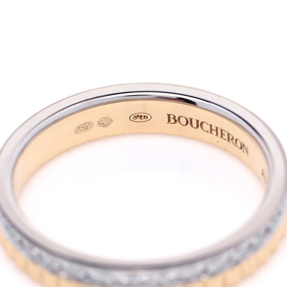 Boucheron 18K Yellow White Gold Diamond Quatre Radiant Wedding Band Ring 50 5.25 5 of 5