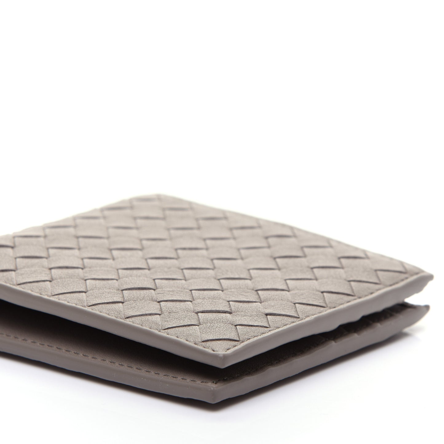 Nappa Intrecciato Bi-Fold Wallet Limestone