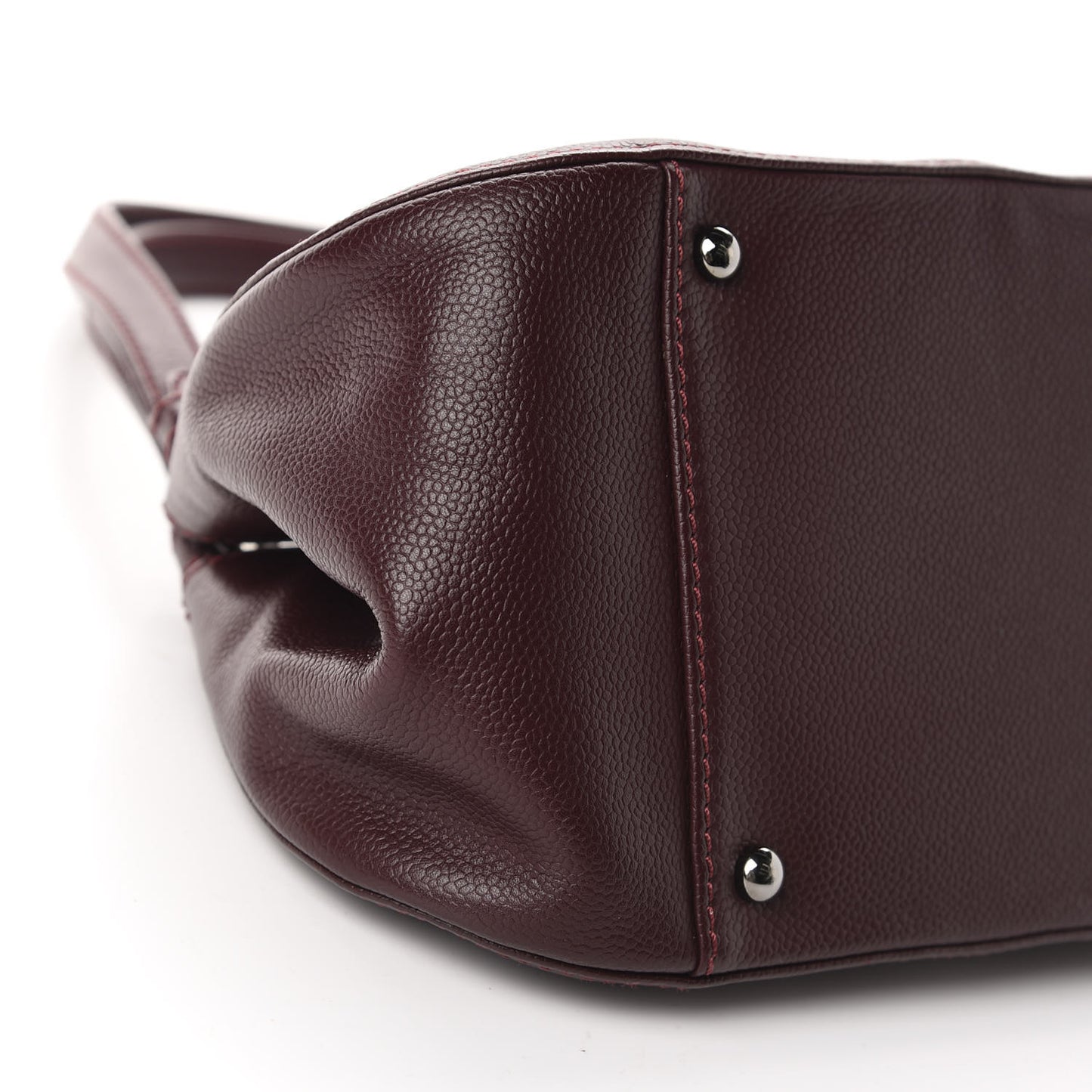 Caviar Quilted Small Mademoiselle Flap Bag Burgundy