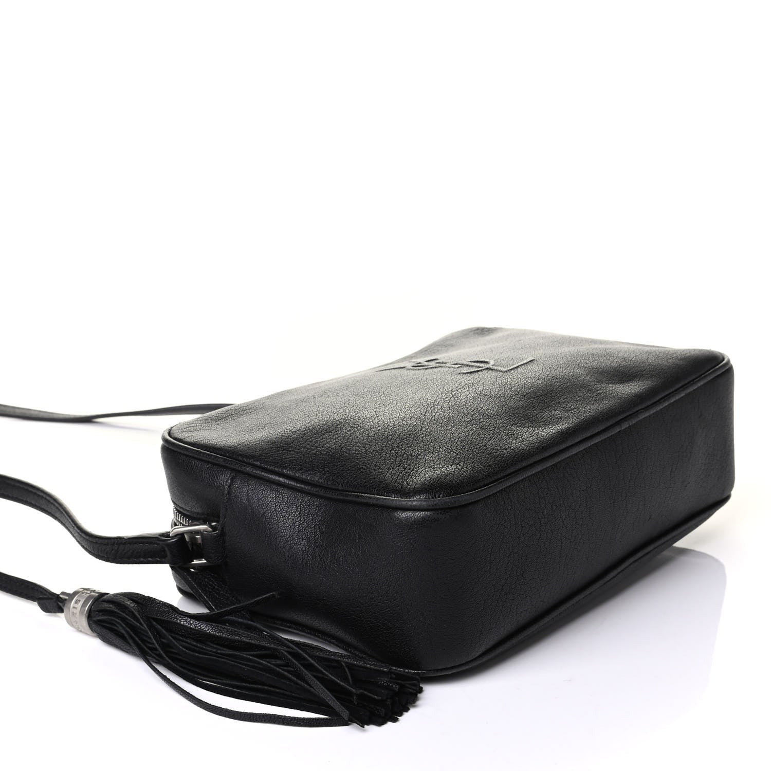 Saint Laurent Lambskin Monogram Embossed Small Lou Camera Bag Black 4 of 8