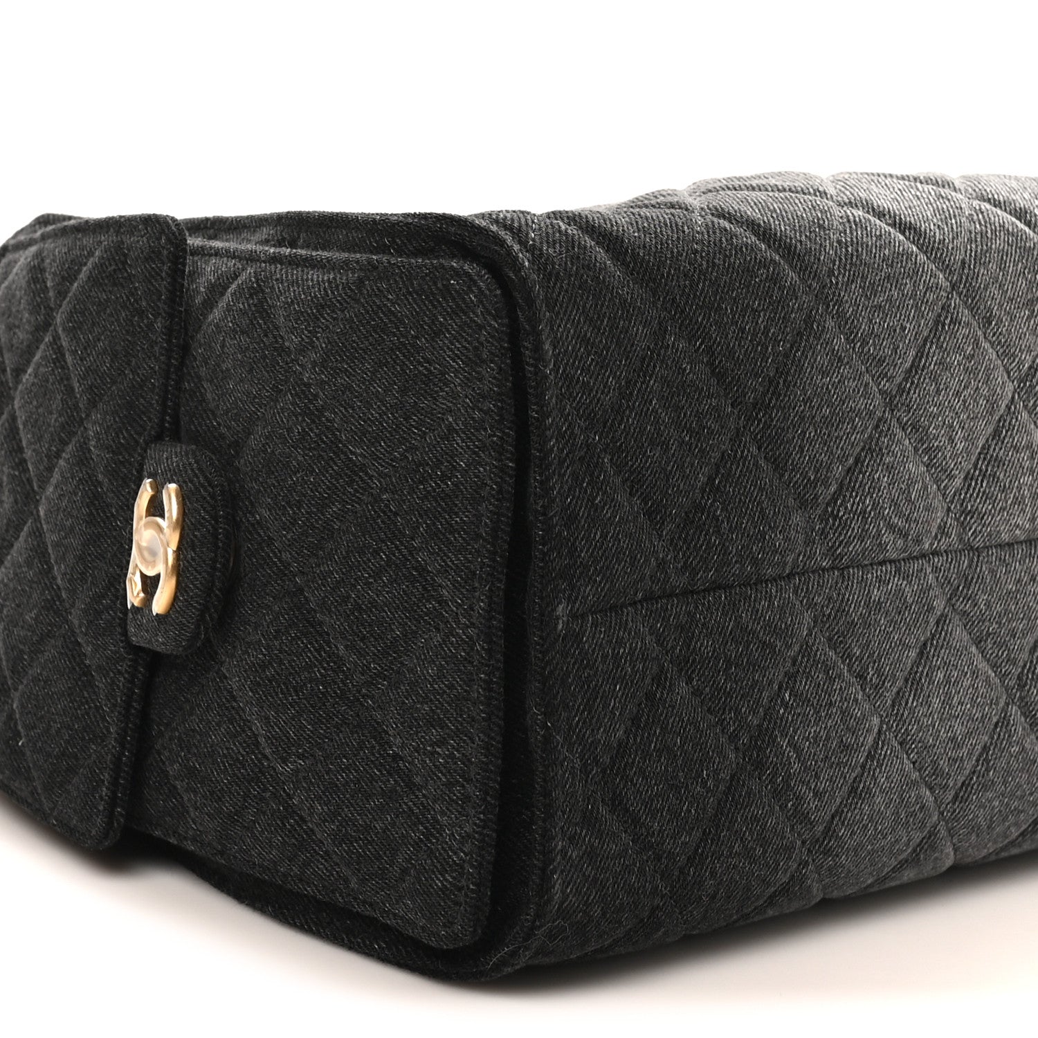 Chanel Washed Denim Quilted Small Chanel 25 Handbag Black 9 of 10