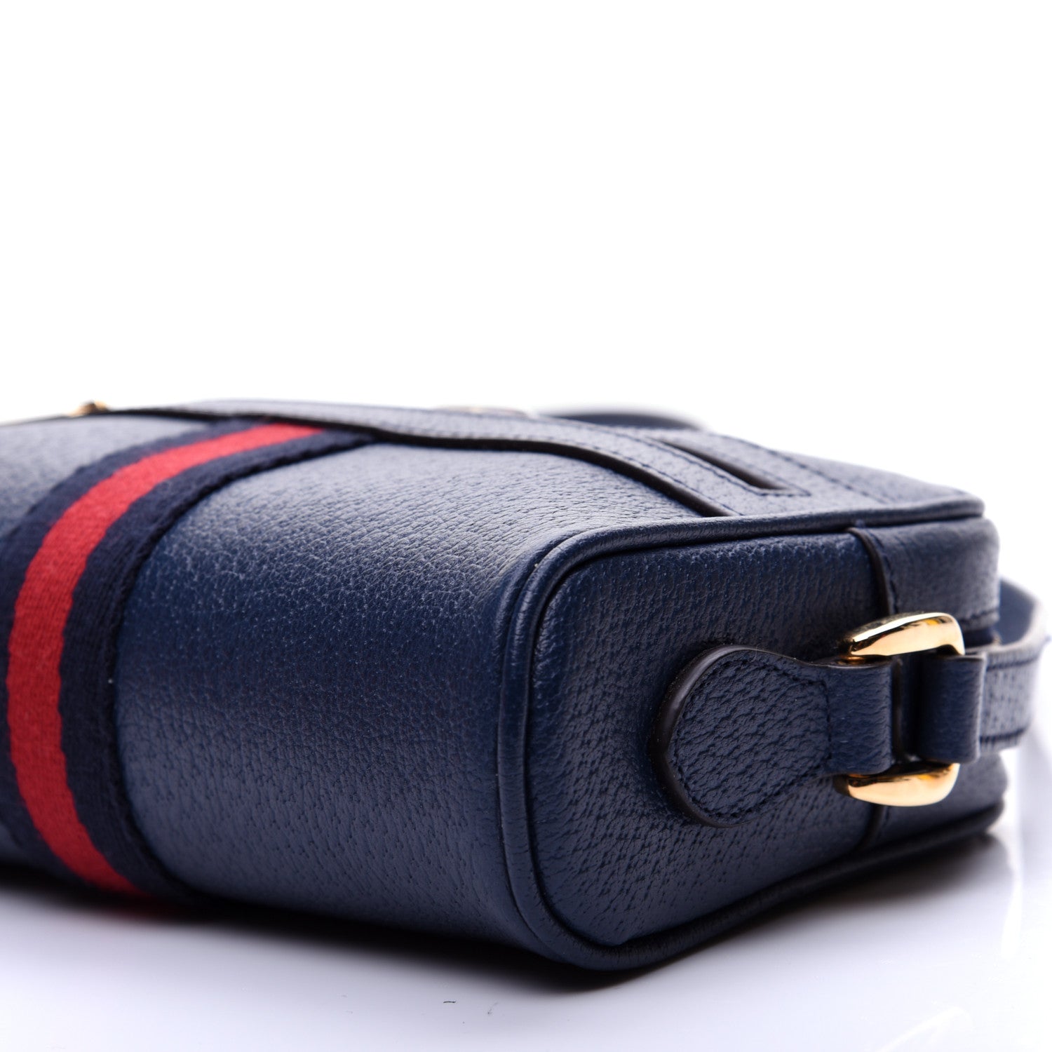 Gucci Textured Calfskin Web Mini Ophidia Shoulder Bag Blue Agata 7 of 12