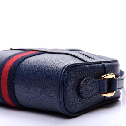 Gucci Textured Calfskin Web Mini Ophidia Shoulder Bag Blue Agata 7 of 12
