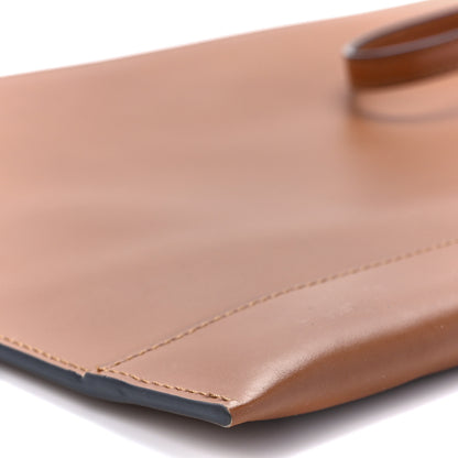 Fendi Vitello King Logo Embossed Large Flat Pouch Cuoio 10 of 11