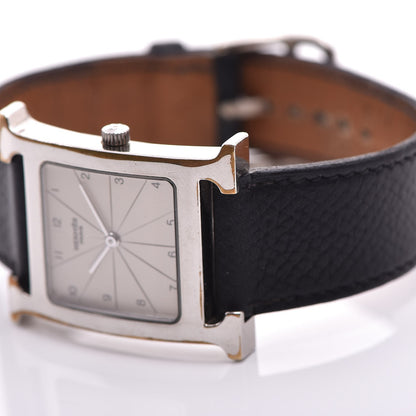 Hermes Stainless Steel Courchevel 26mm Heure H Hour Quartz Watch Noir 8 of 15