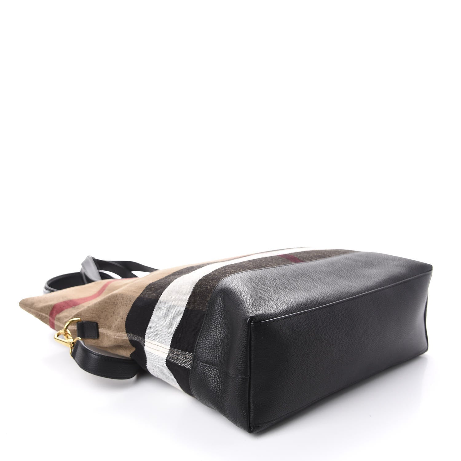 Burberry Grainy Calfskin Mega Check Armley Folding Messenger Black 6 of 11