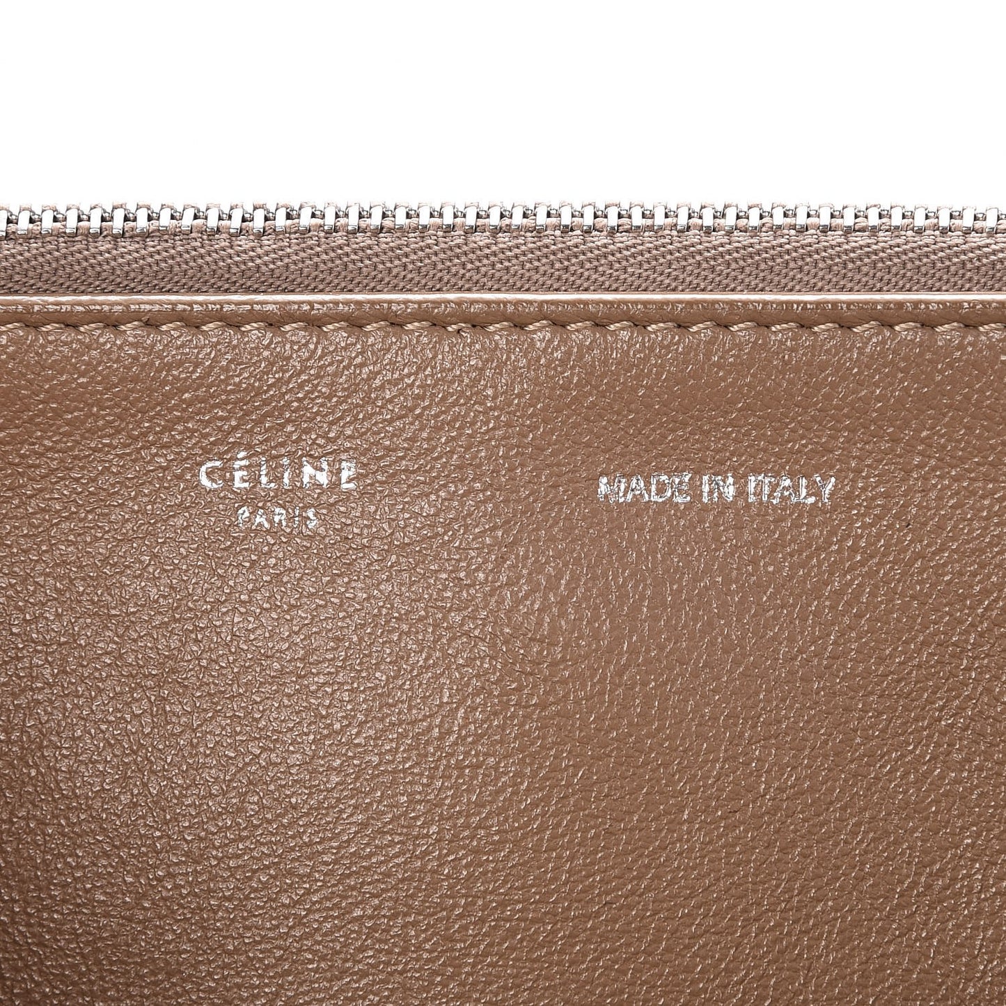 Drummed Calfskin Suede Double Zip Trapeze Sand