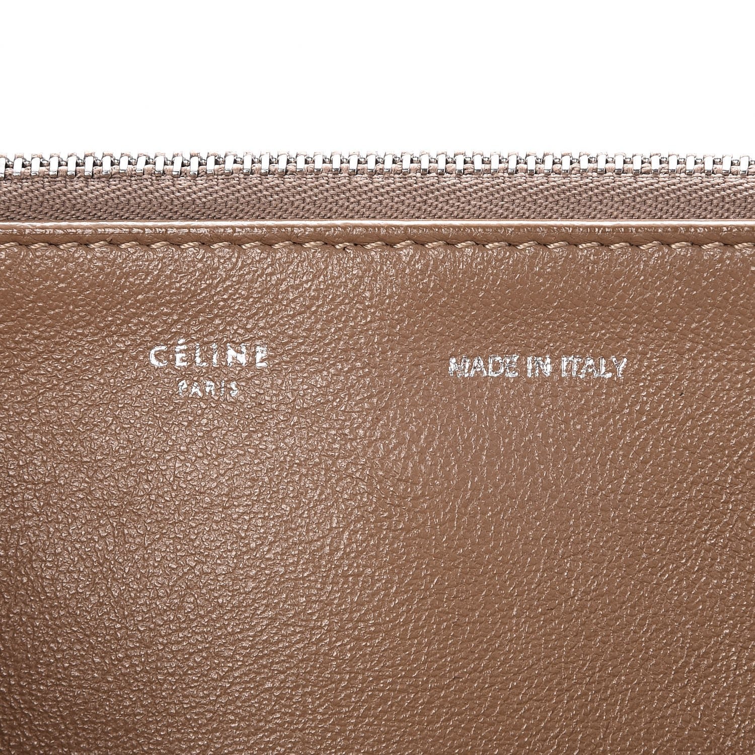 Celine Drummed Calfskin Suede Double Zip Trapeze Sand 6 of 6